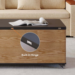 Modern Lift-Top Coffee Table With Storage & Wheels