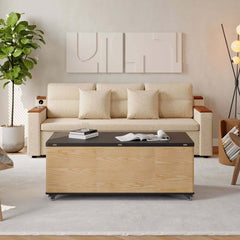 Modern Lift-Top Coffee Table With Storage & Wheels