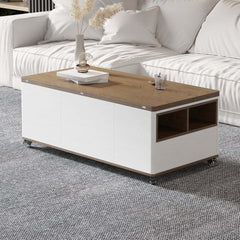 Modern Lift-Top Coffee Table With Storage & Wheels