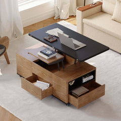 Modern Lift-Top Coffee Table With Storage & Wheels