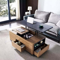 Modern Lift-Top Coffee Table With Storage & Wheels