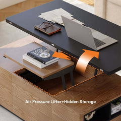 Modern Lift-Top Coffee Table With Storage & Wheels