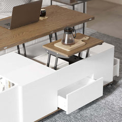 Modern Lift-Top Coffee Table With Storage & Wheels