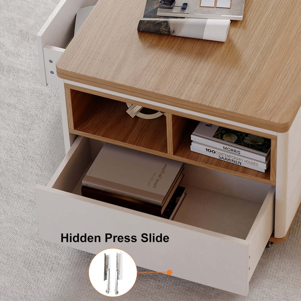 Modern Lift-Top Coffee Table With Storage & Wheels