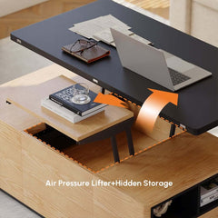 Modern Lift-Top Coffee Table With Storage & Wheels