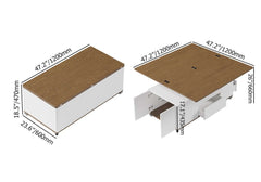 Modern Lift-Top Coffee Table With Storage & Wheels Dimensions