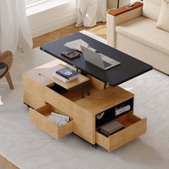 Modern Lift-Top Coffee Table With Storage & Wheels Main Product Image