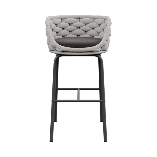 Modern Light and Dark Gray Waterproof Bar Stools with Ergonomic Design