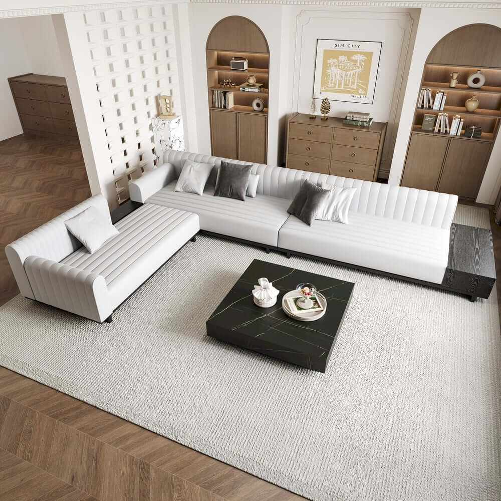 Modern Light Gray Modular Sectional Sofa Set With Storage Main Product Image