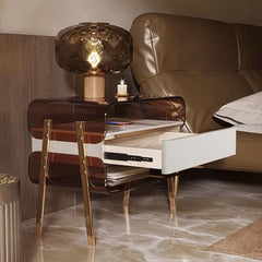 Modern Lighted Nightstand With Wireless Charging