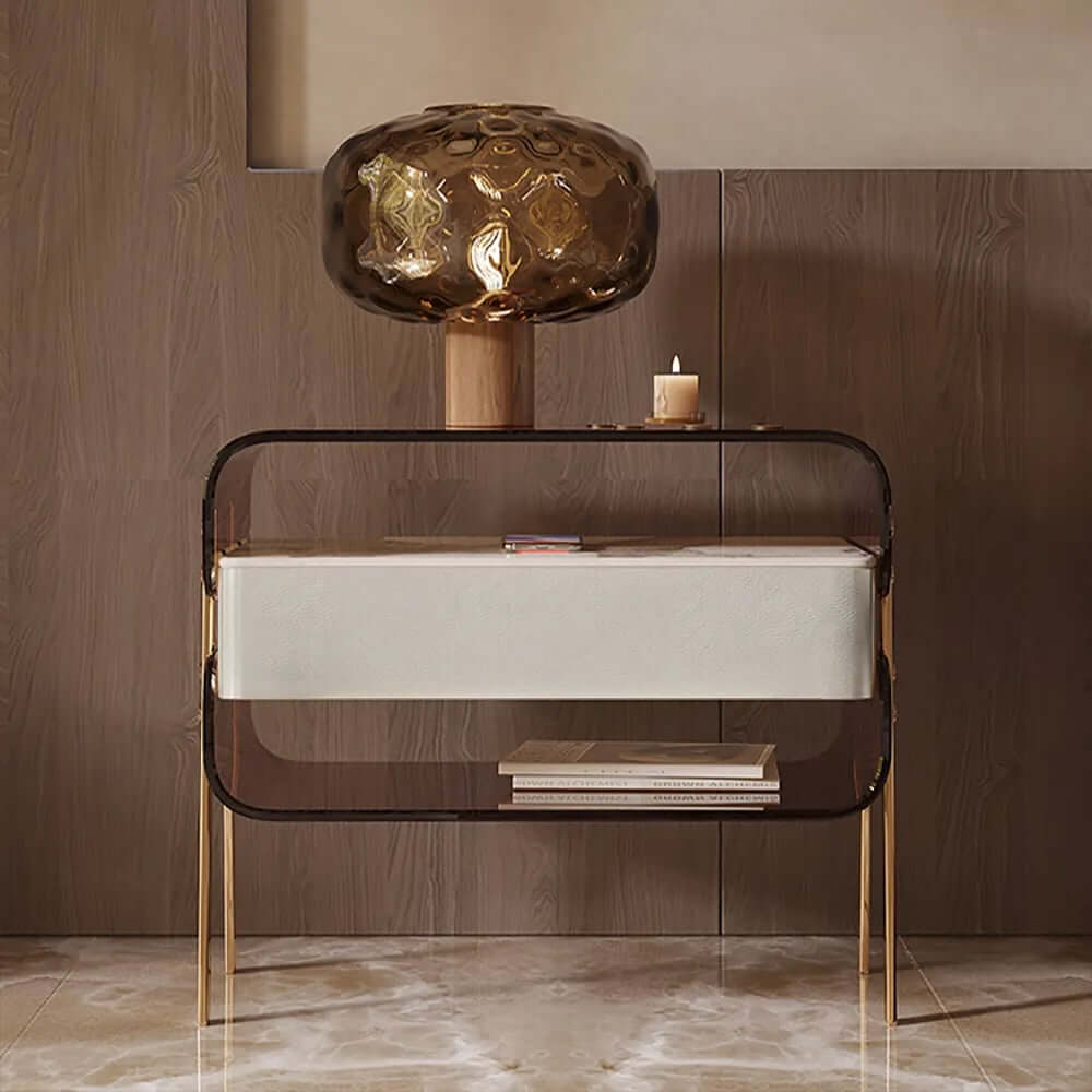 Modern Lighted Nightstand With Wireless Charging