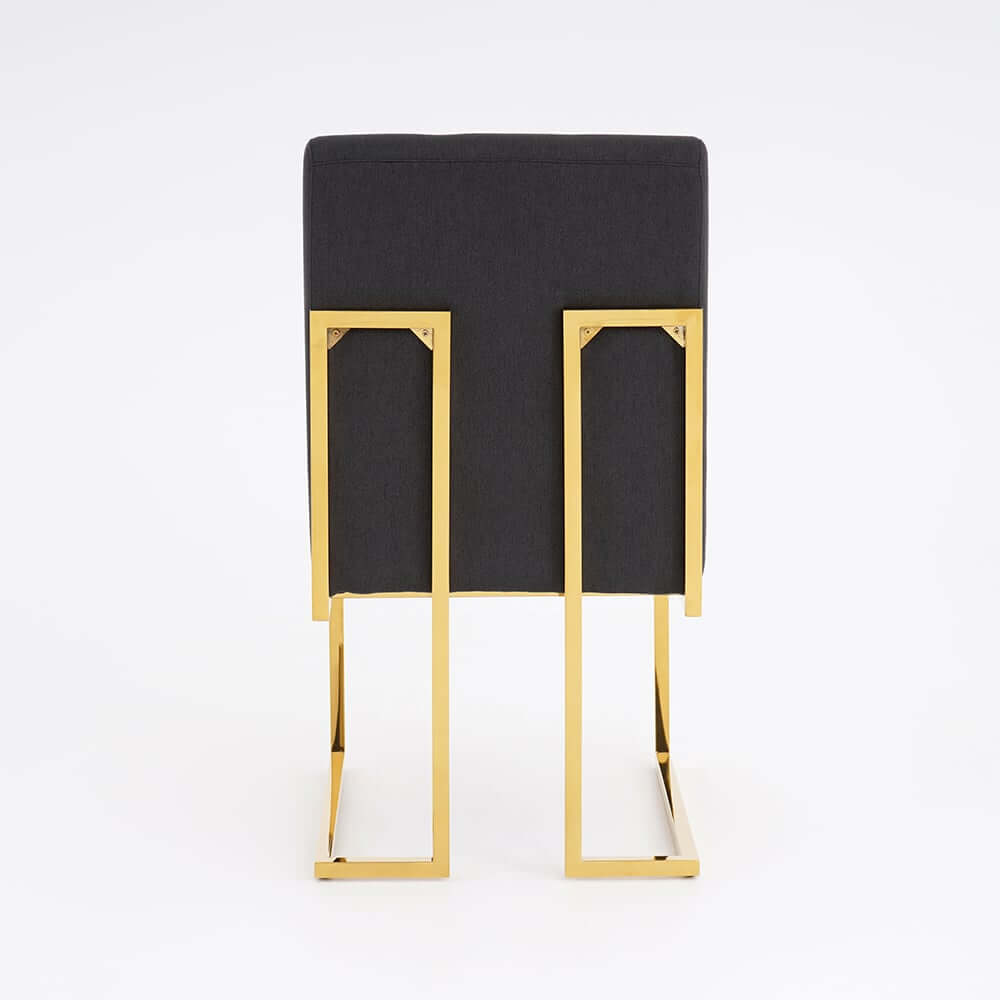 Modern Linen Side Chair Set Of 2 With Gold Legs