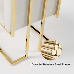 Modern Linen Side Chair Set Of 2 With Gold Legs