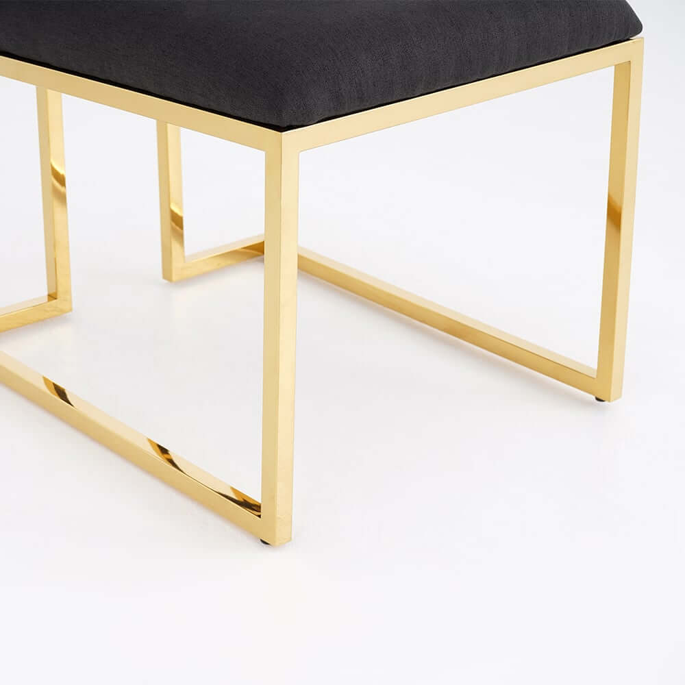 Modern Linen Side Chair Set Of 2 With Gold Legs