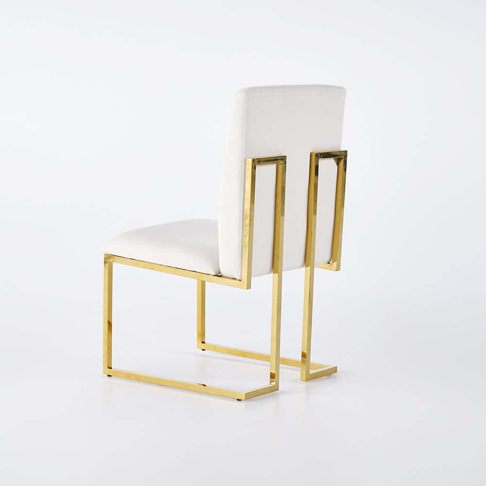 Modern Linen Side Chair Set Of 2 With Gold Legs