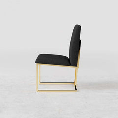 Modern Linen Side Chair Set Of 2 With Gold Legs