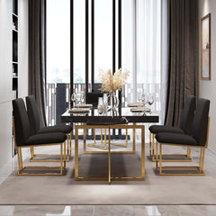 Modern Linen Side Chair Set Of 2 With Gold Legs