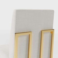 Modern Linen Side Chair Set Of 2 With Gold Legs