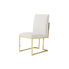 Modern Linen Side Chair Set Of 2 With Gold Legs