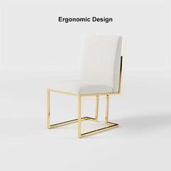 Modern Linen Side Chair Set Of 2 With Gold Legs