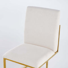 Modern Linen Side Chair Set Of 2 With Gold Legs