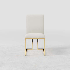 Modern Linen Side Chair Set Of 2 With Gold Legs