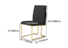 Modern Linen Side Chair Set Of 2 With Gold Legs Dimensions