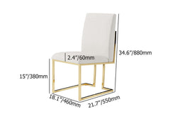 Modern Linen Side Chair Set Of 2 With Gold Legs Dimensions