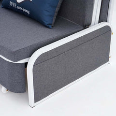 Modern Linen Sofa Bed With Storage And Cushion Back