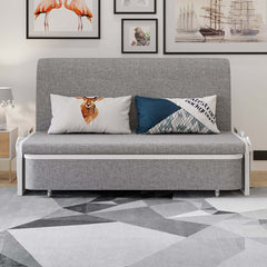 Modern Linen Sofa Bed With Storage And Cushion Back