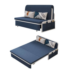 Modern Linen Sofa Bed With Storage And Cushion Back
