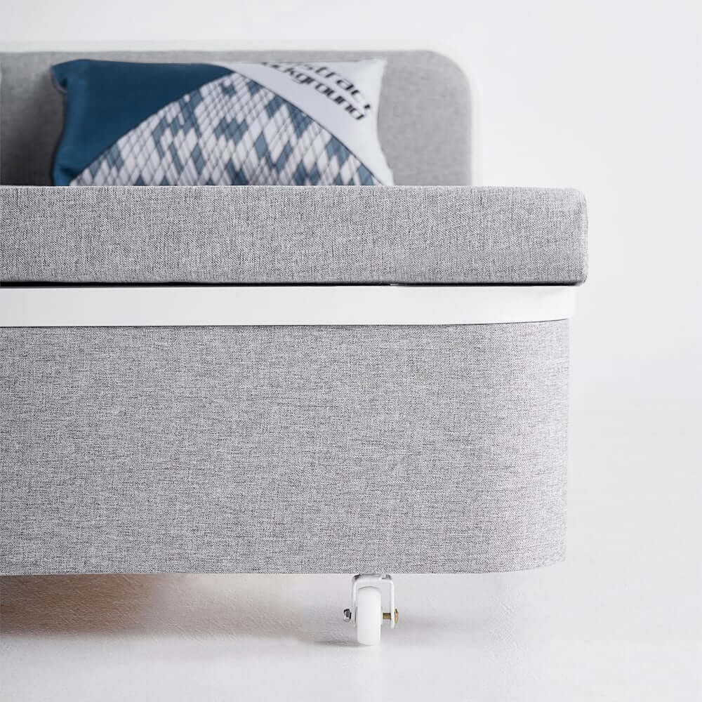 Modern Linen Sofa Bed With Storage And Cushion Back