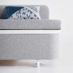 Modern Linen Sofa Bed With Storage And Cushion Back