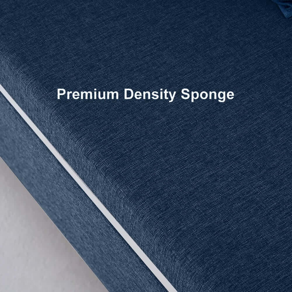 Modern Linen Sofa Bed With Storage And Square Arms