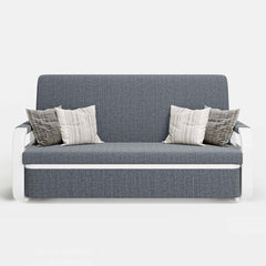 Modern Linen Sofa Bed With Storage And Square Arms