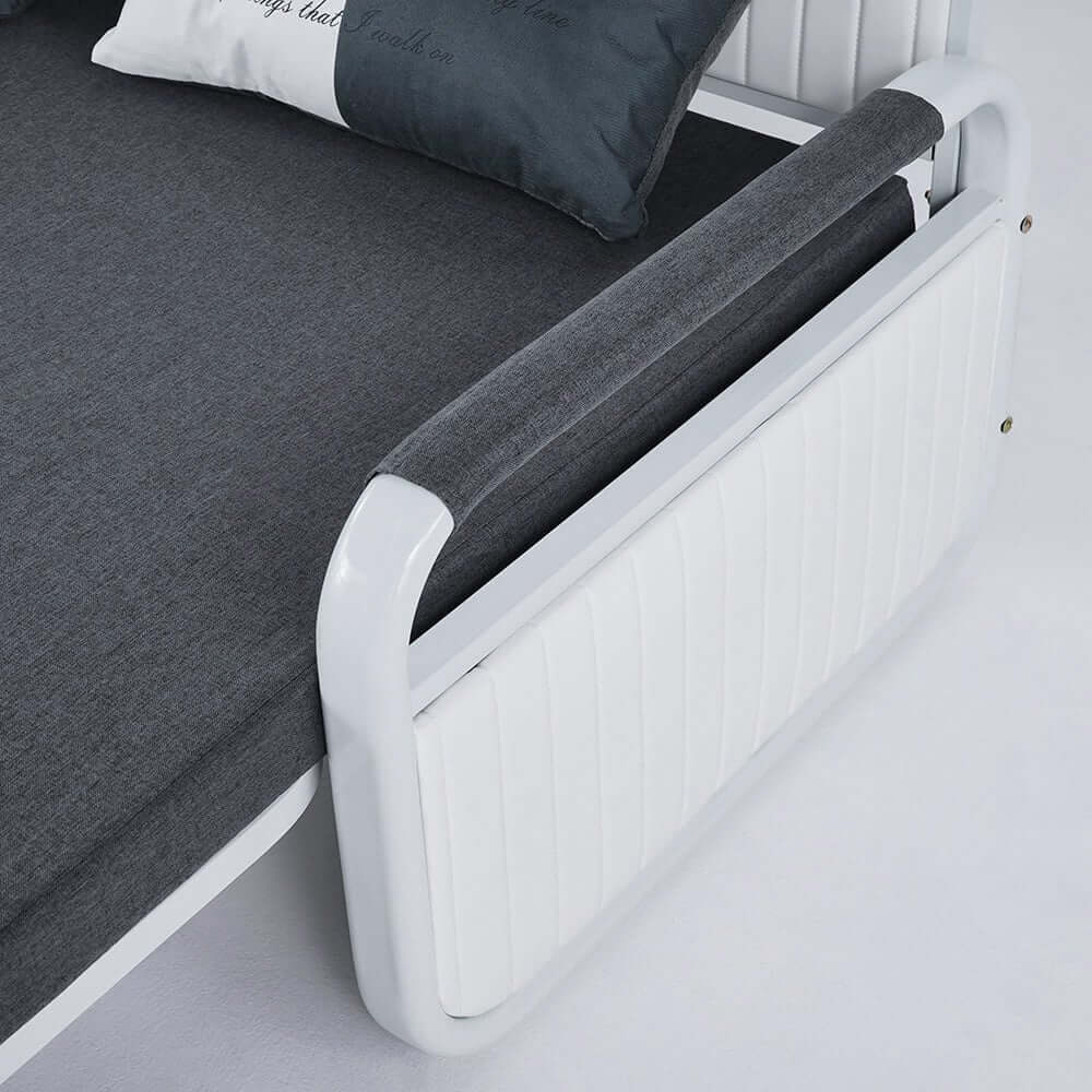 Modern Linen Sofa Bed With Storage - Deep & Light Gray