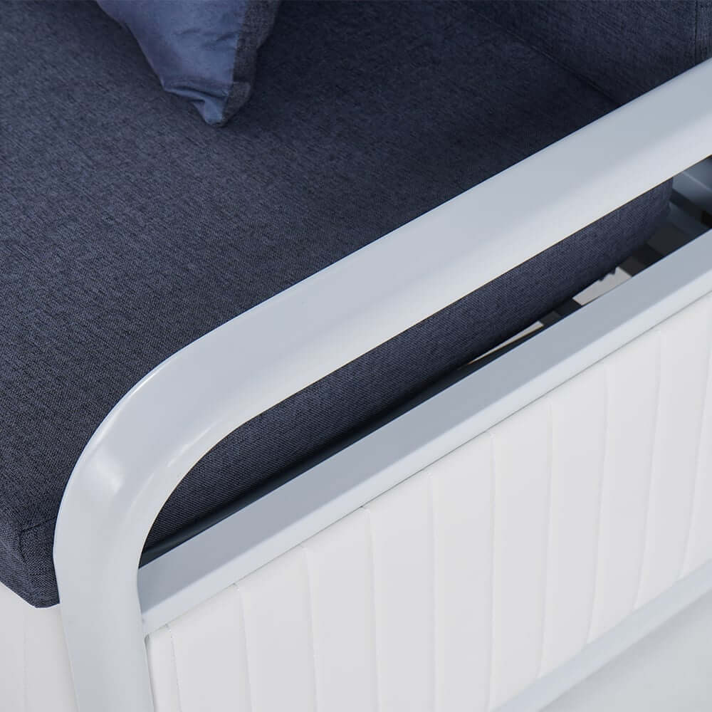 Modern Linen Sofa Bed With Storage - Deep & Light Gray