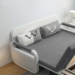 Modern Linen Sofa Bed With Storage - Deep & Light Gray