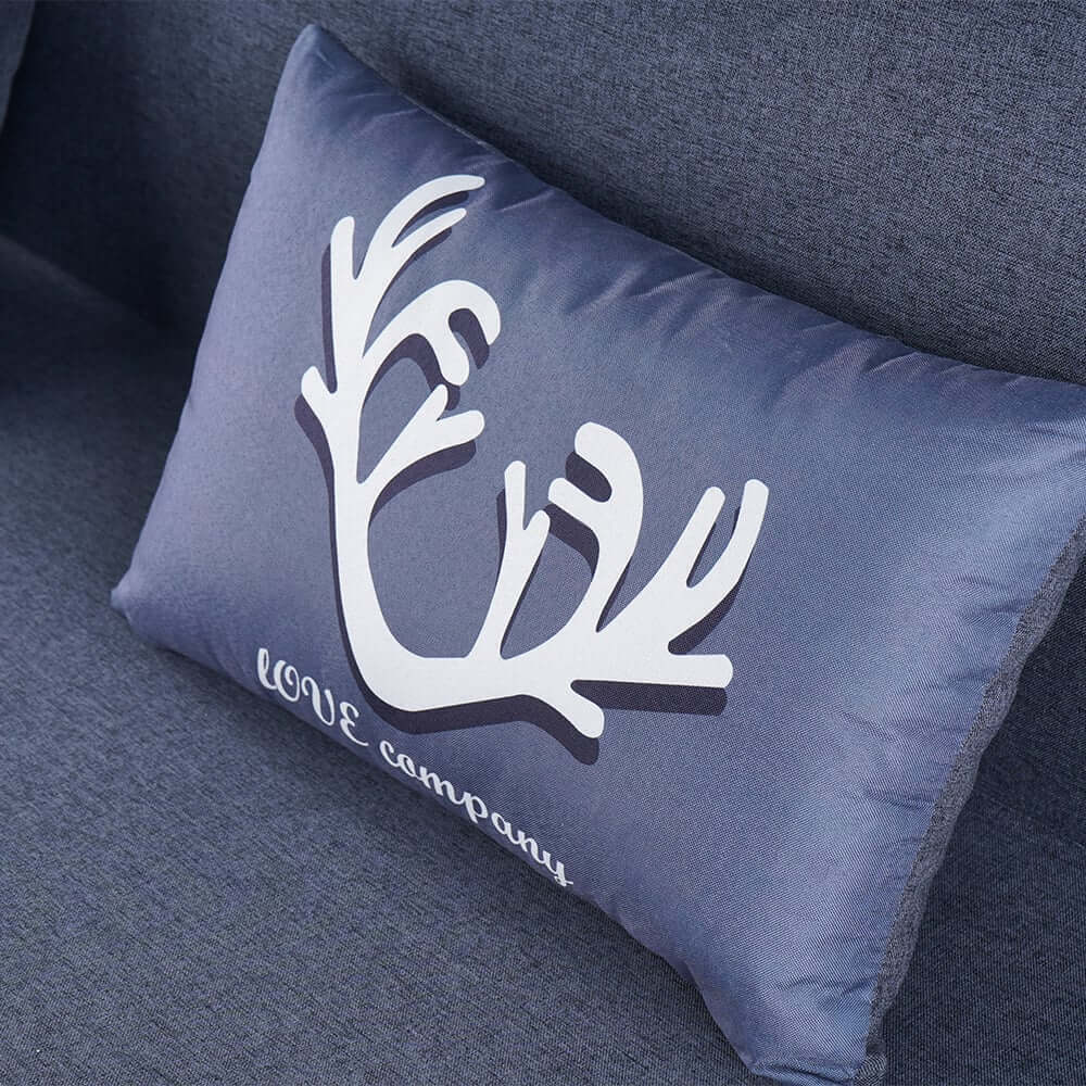 Modern Linen Sofa Bed With Storage - Deep & Light Gray