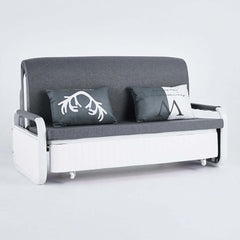 Modern Linen Sofa Bed With Storage - Deep & Light Gray