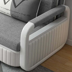 Modern Linen Sofa Bed With Storage - Deep & Light Gray