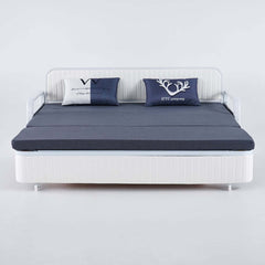 Modern Linen Sofa Bed With Storage - Deep & Light Gray