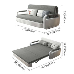Modern Linen Sofa Bed With Storage - Deep & Light Gray Dimensions