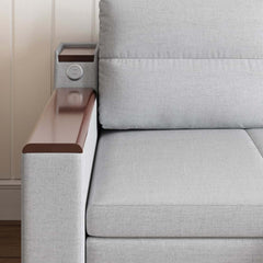 Modern Linen Sofa Bed With USB Ports And Storage Drawer