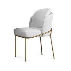 Modern Linen Upholstered Side Chair Set With Gold Legs