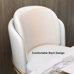 Modern Linen Upholstered Side Chair Set With Gold Legs