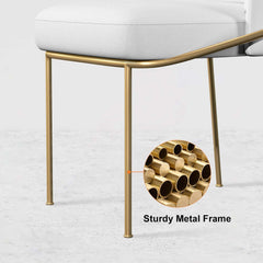 Modern Linen Upholstered Side Chair Set With Gold Legs