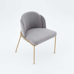 Modern Linen Upholstered Side Chair Set With Gold Legs