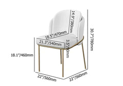 Modern Linen Upholstered Side Chair Set With Gold Legs Dimensions