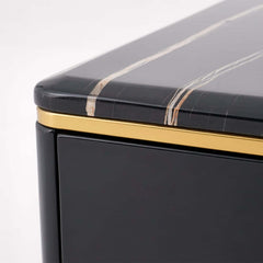 Modern Marble Coffee Table With Gold Base And Drawers